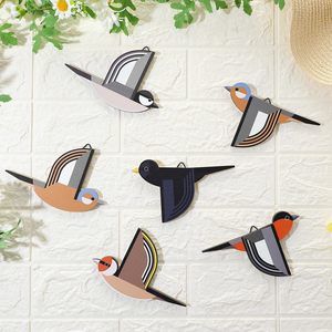 6 Pcs Wooden Bird Wall Art Rustic Farmhouse Flying Bird Art Wall Decor🤍